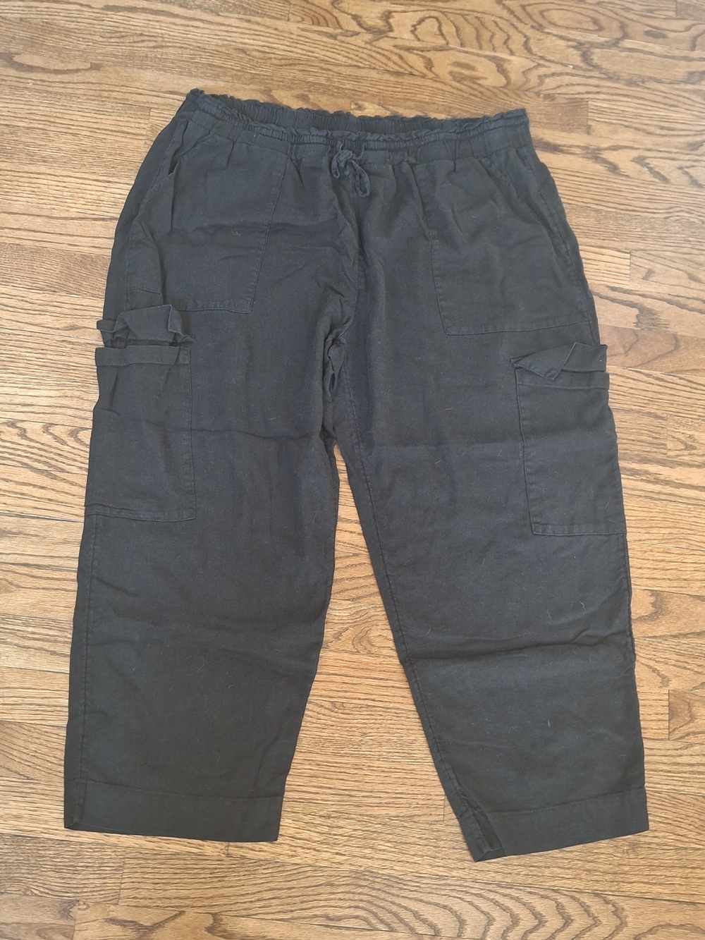 Time and Tru Black Cargo Drawstring Pants